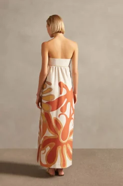 Algae Strapless Long Dress