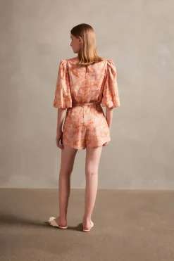 Bulles De Mer Puff Sleeve Playsuit