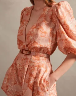 Bulles De Mer Puff Sleeve Playsuit