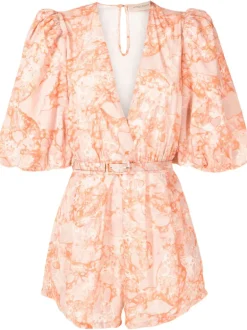 Bulles De Mer Puff Sleeve Playsuit