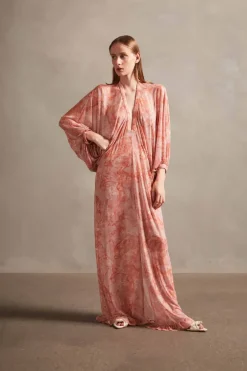 Bulles De Mer Puff Sleeve Long Dress