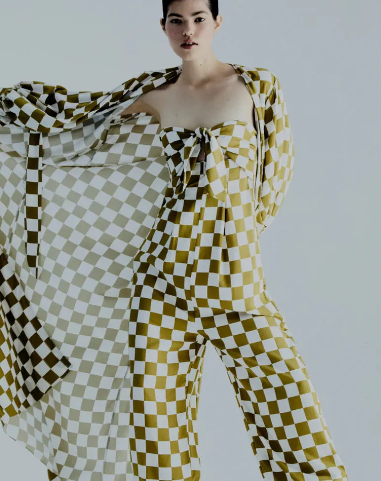 Carre Vintage Strapless Jumpsuit With Knot