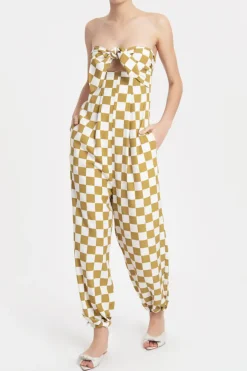 Carre Vintage Strapless Jumpsuit With Knot