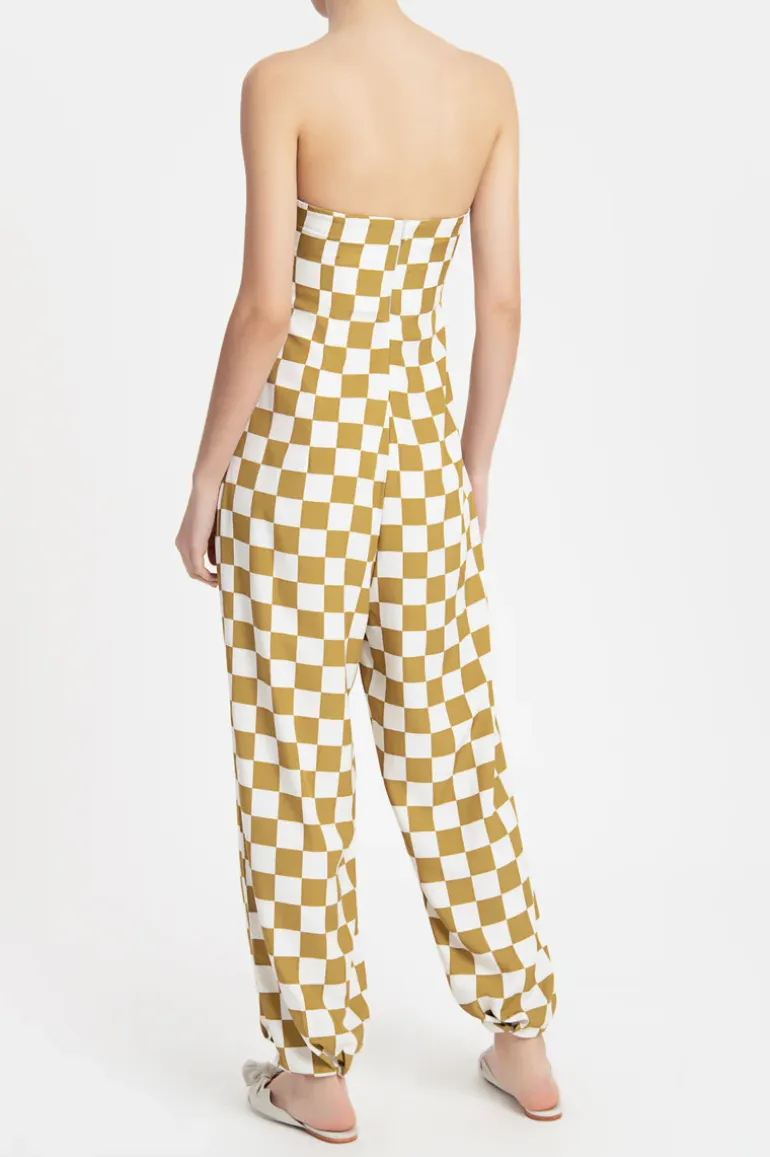 Carre Vintage Strapless Jumpsuit With Knot