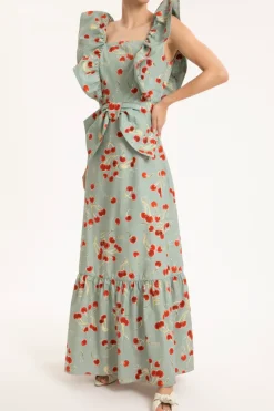 Cherry Bomb Ruffled Long Dress