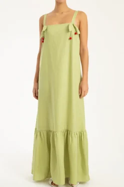 Cherry Bomb Solid Long Dress With Straps