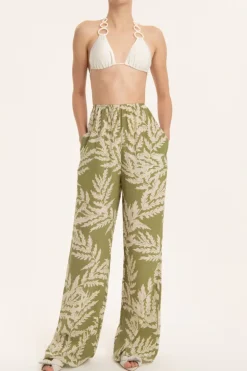 Classic Foliage Wide-Leg Pants