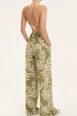Classic Foliage Wide-Leg Pants