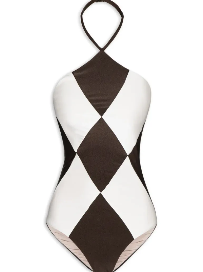 Colibri Solid Bicolor Halterneck Swimsuit