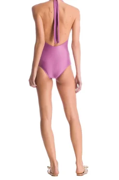 Colorful Flowers Halterneck Swimsuit