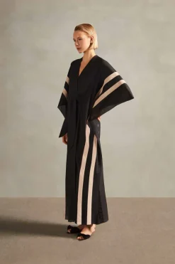 Cotton Chambray Long Kaftan With Sash