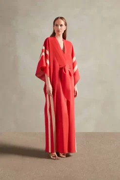 Cotton Chambray Long Kaftan With Sash