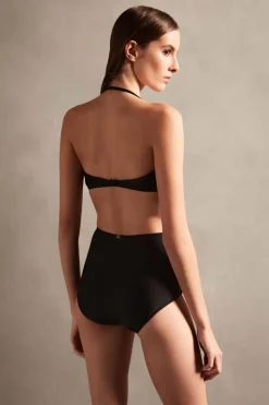 Deco Bicolor High-Waisted Bandeau Bikini