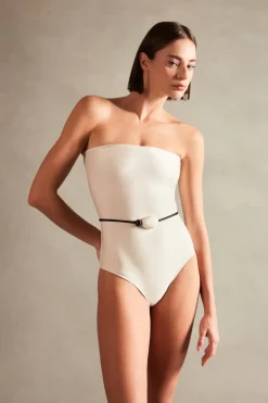 Deco Solid Strapless Swimsuit