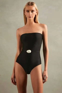 Deco Solid Strapless Swimsuit