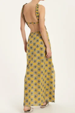 Exotic Passion Long Dress With Pleated Detail