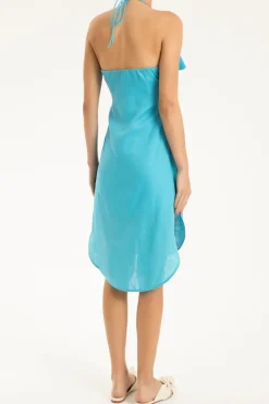 Fantasy Solid Asymmetric Short Dress with Bow