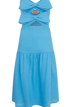 Fantasy Solid Cut-Out Strapless Dress with Bows