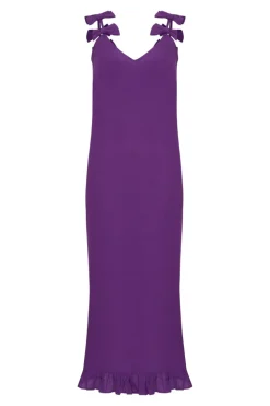 Fantasy Solid Long Dress with Bows