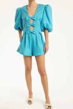 Fantasy Solid Playsuit with Bows