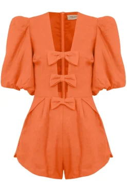 Fantasy Solid Playsuit with Bows