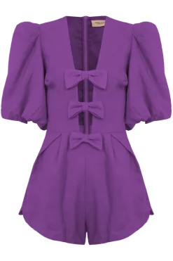 Fantasy Solid Playsuit with Bows