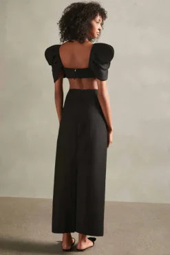 Floral Solid Cropped Blouse