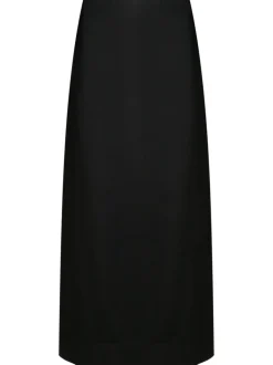 Floral Solid High-Waisted Long Skirt