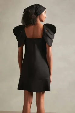 Floral Solid Short Dress