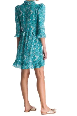 Flower Bloom Long-Sleeved Short Dress