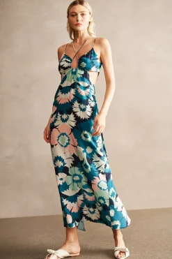 Flower Power Halterneck Long Dress