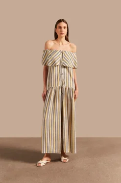 Golden Age Off-The-Shoulder Long Dress