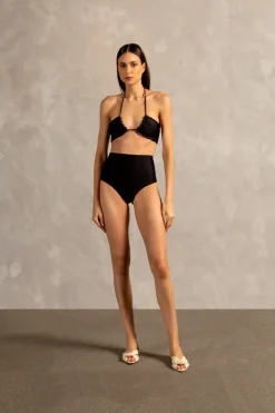 Golden Age Solid High-Waisted Bikini