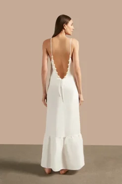 Golden Age Solid Straps Long Dress