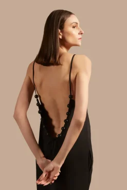 Golden Age Solid Straps Long Dress