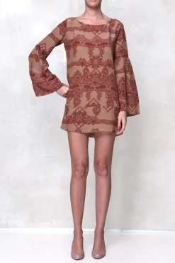 Henna Print Short Dress