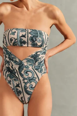 Hera High-Leg Strapless Swimsuit