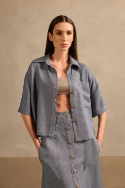 Jeans Short-Sleeved Shirt