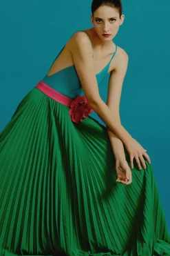 Le Fleur High Waist Pleated Long Skirt