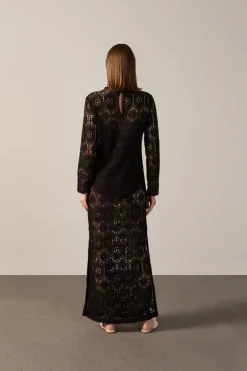 Le Sirenuse Lace Long-Sleeved Dress