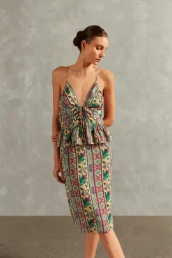 Le Sirenuse Peplum Midi Dress