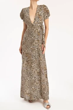 Leopard Long Dress With Knot