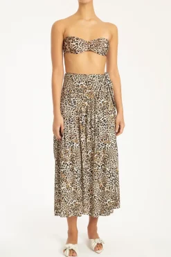 Leopard Pareo Midi Skirt