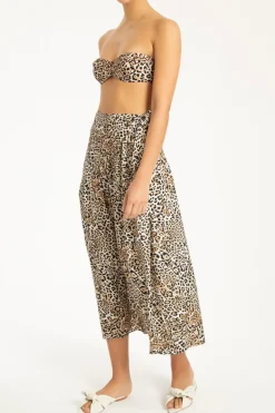 Leopard Pareo Midi Skirt