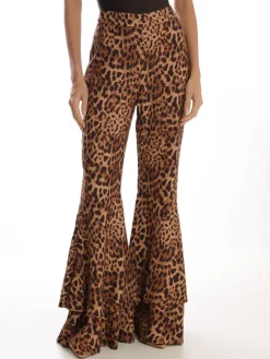 Leopard Ruffle Detail Pants