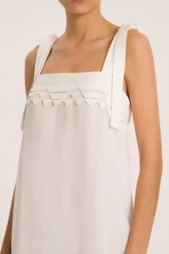 Linen Long Dress With Application