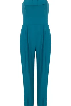 Lipstick Solid Strapless Jumpsuit