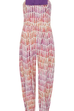 Lipstick Strapless Jumpsuit With Bow