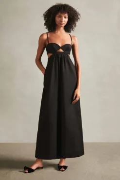 Matelasse Cotton Blend Long Dress