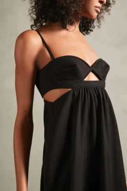 Matelasse Cotton Blend Long Dress